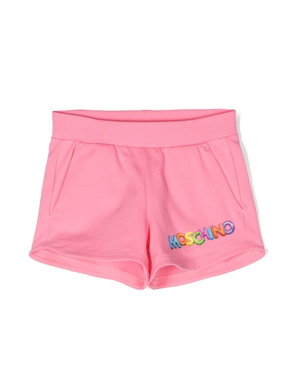 Moschino Kids logo-print stretch-cotton shorts - Pink von Moschino Kids