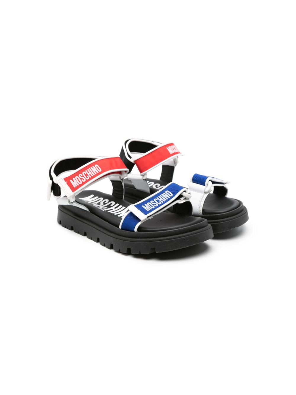 Moschino Kids logo-print touch-strap sandals - Black von Moschino Kids