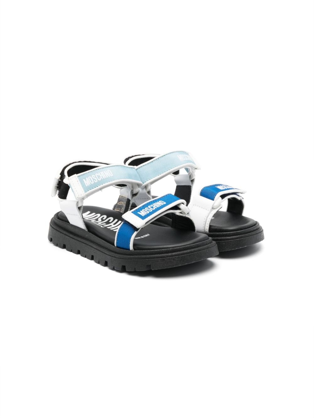 Moschino Kids logo-print touch-strap sandals - Blue von Moschino Kids