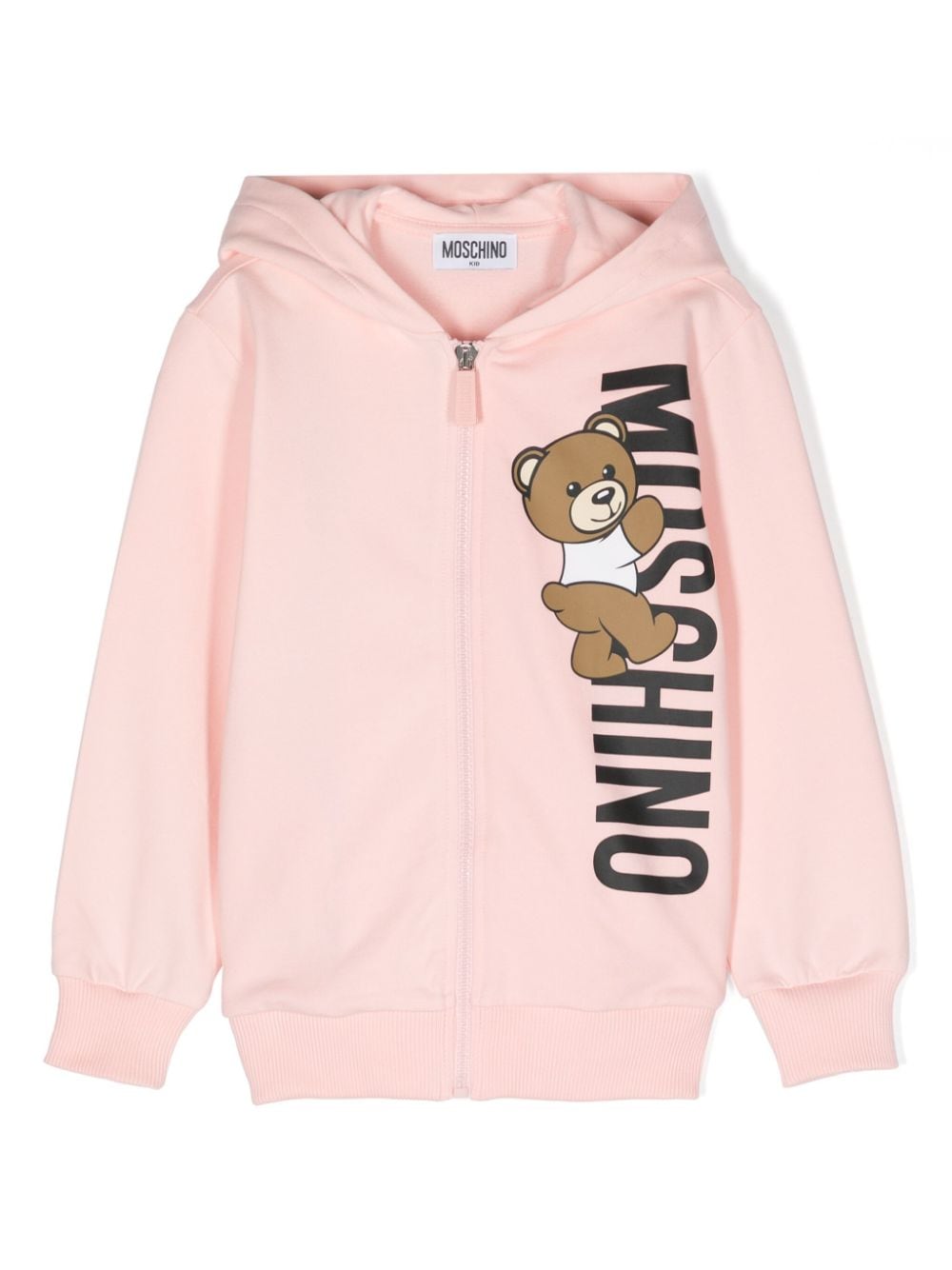 Moschino Kids logo-print zip-up hoodie - Pink von Moschino Kids