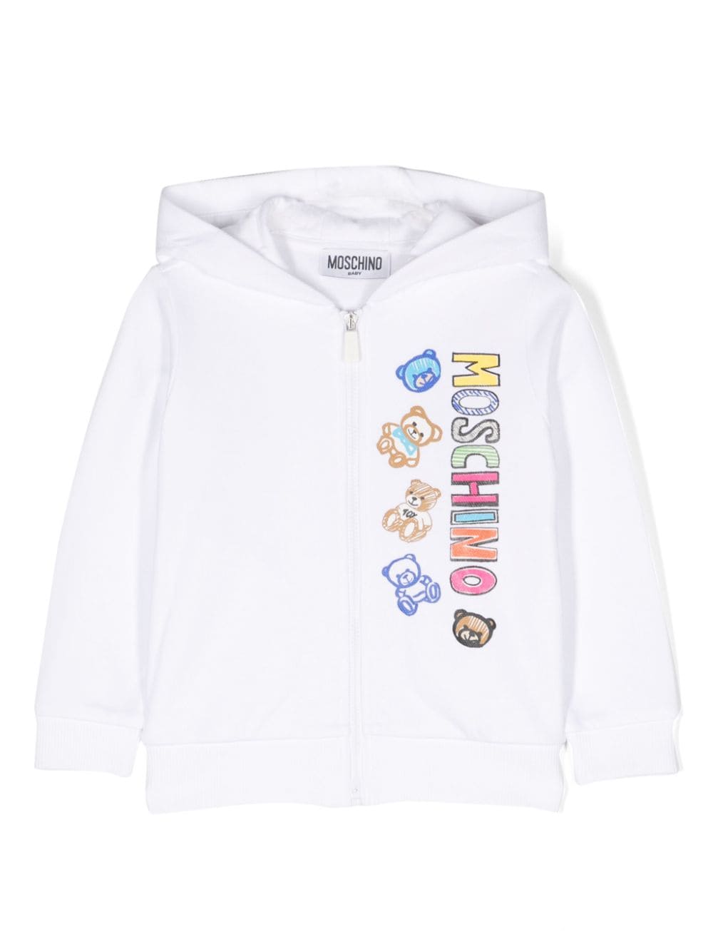 Moschino Kids logo-print zip-up hoodie - White von Moschino Kids