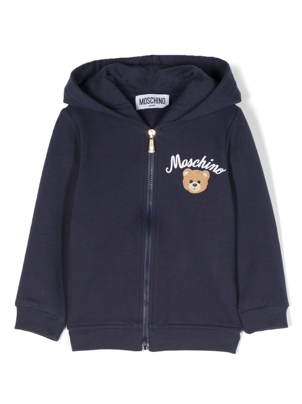 Moschino Kids logo-print zipped hoodie - Blue von Moschino Kids