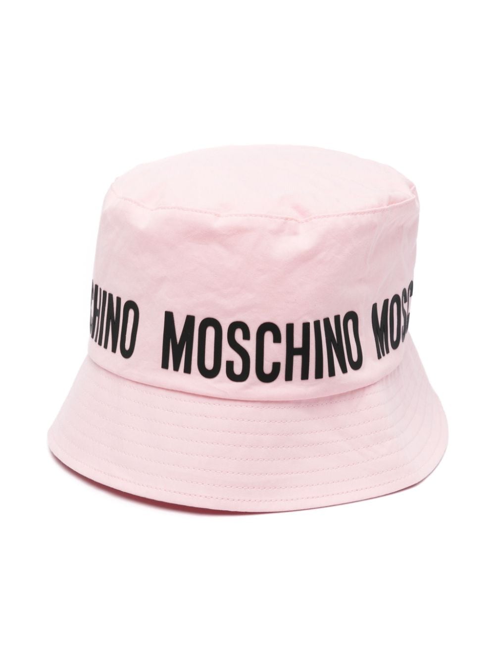 Moschino Kids logo-rubberised cotton bucket hat - Pink von Moschino Kids