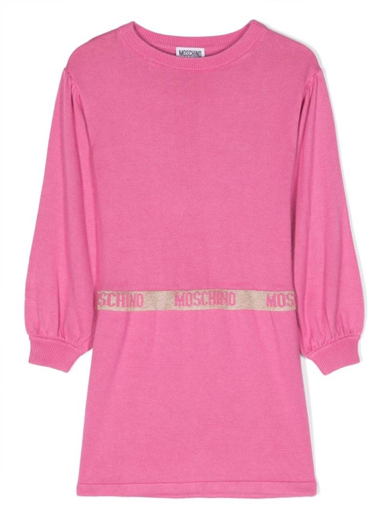 Moschino Kids logo-tape knitted dress - Pink von Moschino Kids