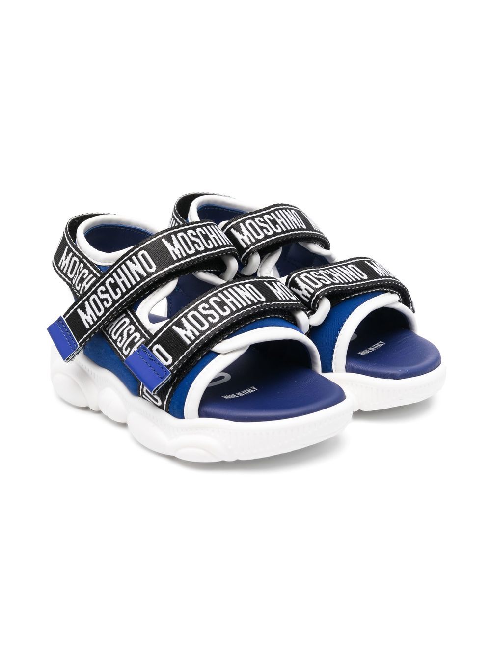 Moschino Kids logo touch-strap sandals - Blue von Moschino Kids