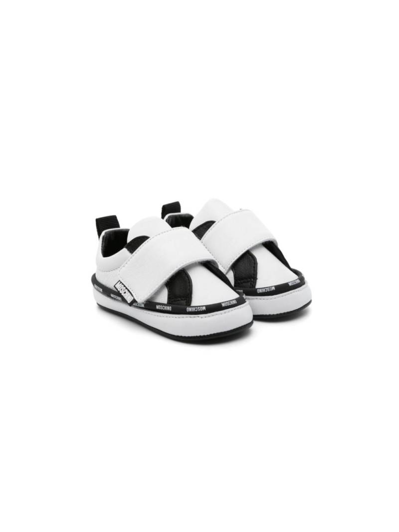 Moschino Kids logo-trim touch-strap sneakers - White von Moschino Kids