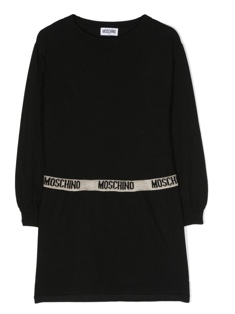 Moschino Kids logo-waistband long-sleeve dress - Black von Moschino Kids