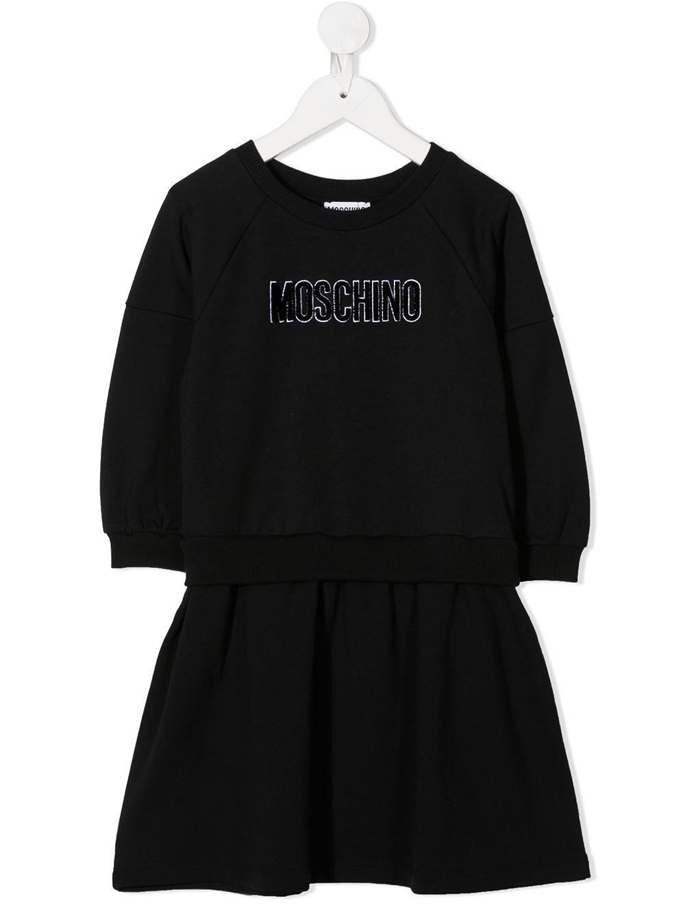 Moschino Kids long sleeve logo dress - Black von Moschino Kids