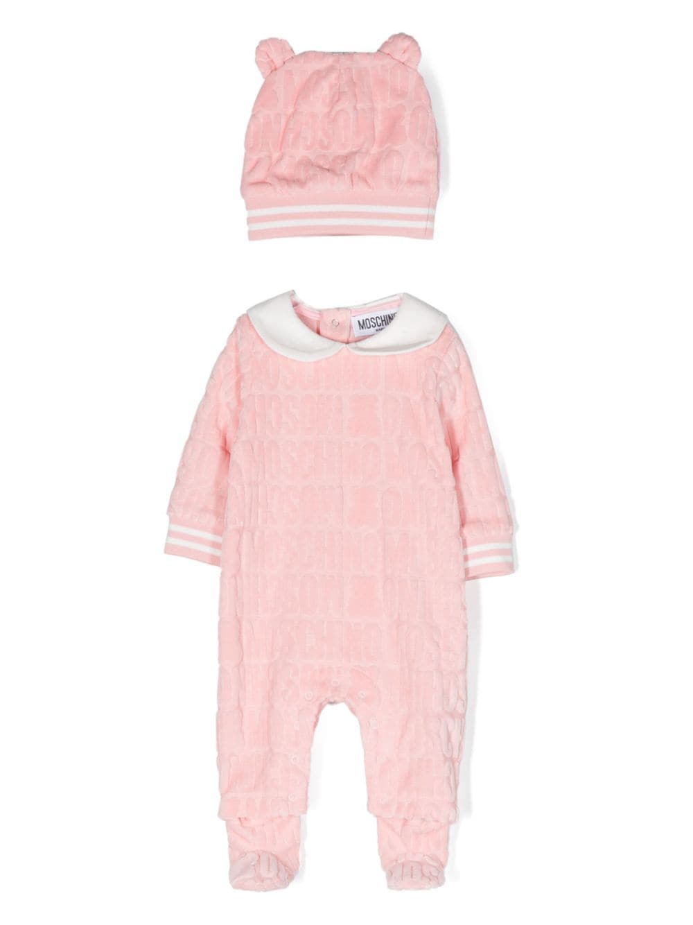 Moschino Kids monogram-jacquard babygrow set - Pink von Moschino Kids