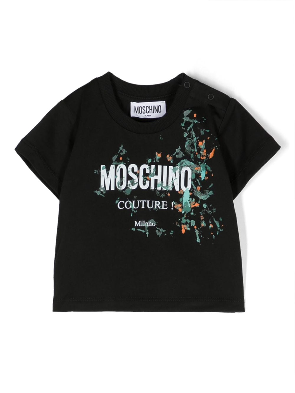 Moschino Kids paint-splatter cotton T-shirt - Black von Moschino Kids