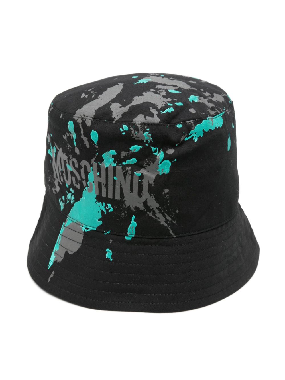 Moschino Kids paint-splatter cotton bucket hat - Black von Moschino Kids