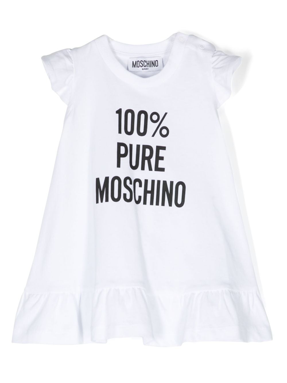 Moschino Kids slogan-print cotton dress - White von Moschino Kids