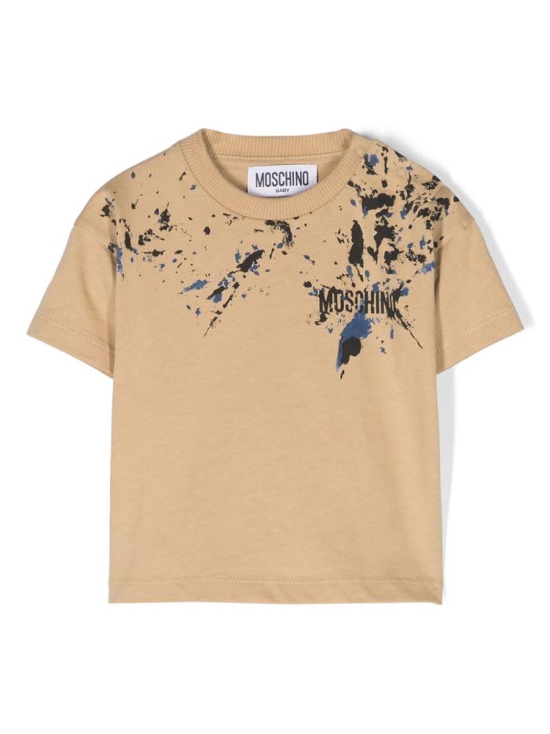 Moschino Kids splatter-print cotton T-shirt - Neutrals von Moschino Kids