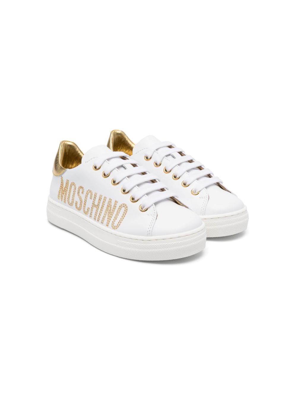 Moschino Kids studded-logo sneakers - White von Moschino Kids