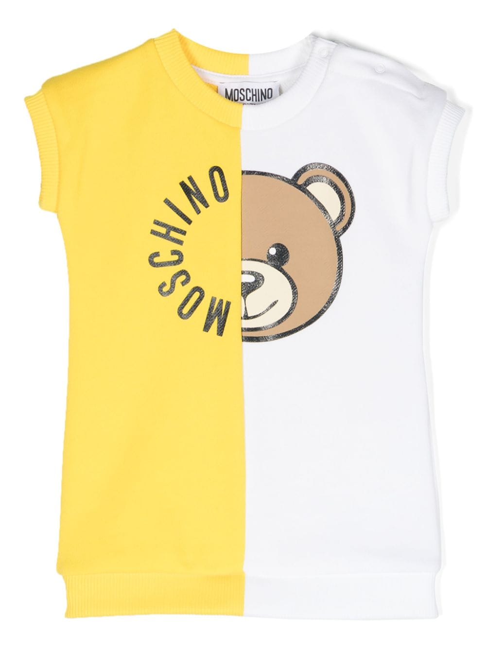 Moschino Kids teddy bear colourblock dress - White von Moschino Kids