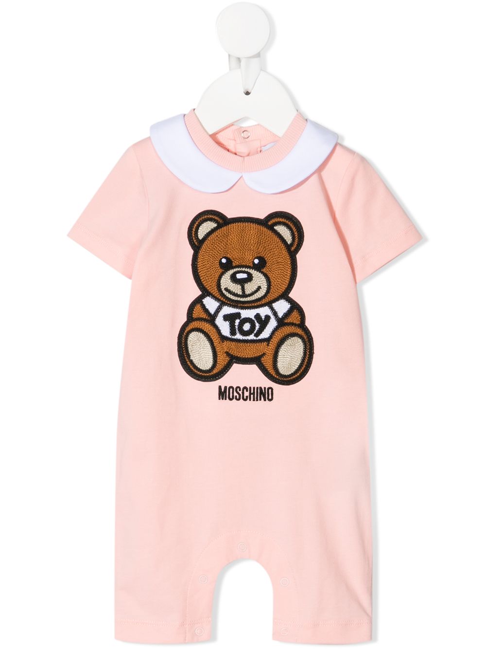 Moschino Kids teddy bear embroidered romper - Pink von Moschino Kids