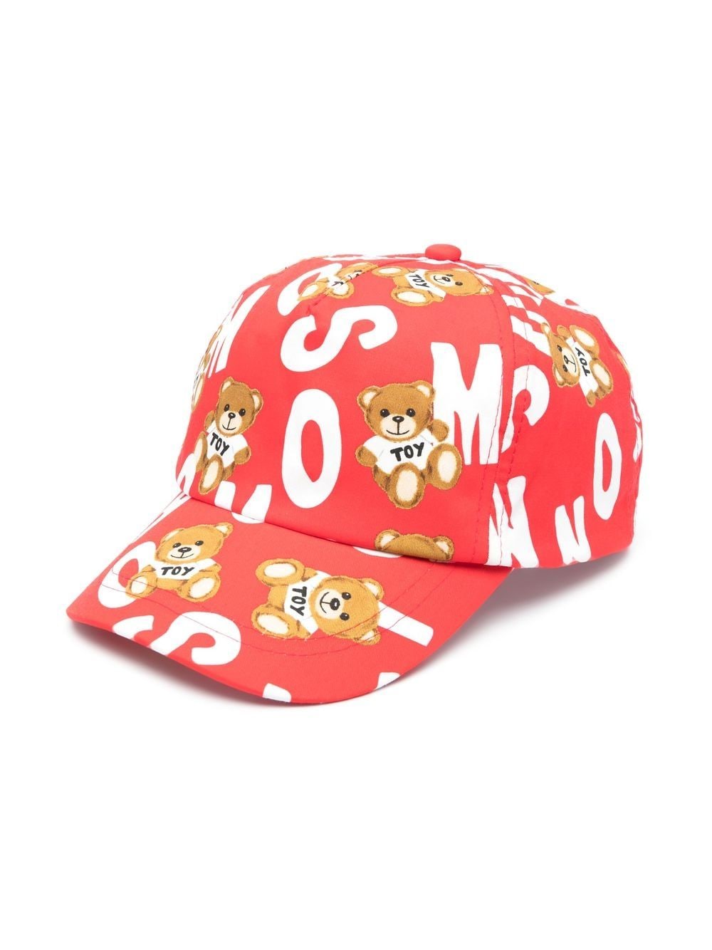 Moschino Kids teddy bear logo-print baseball cap - Red von Moschino Kids