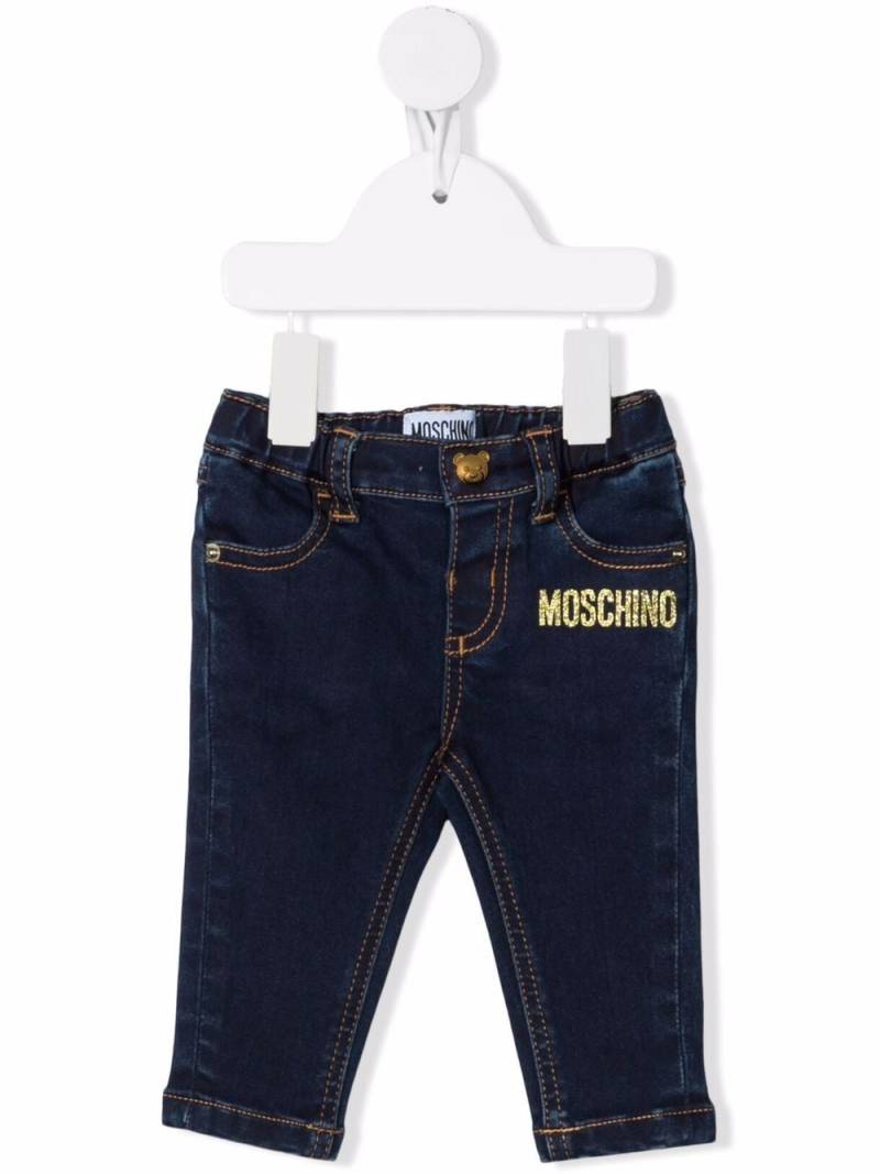 Moschino Kids teddy bear motif jeans - Blue von Moschino Kids