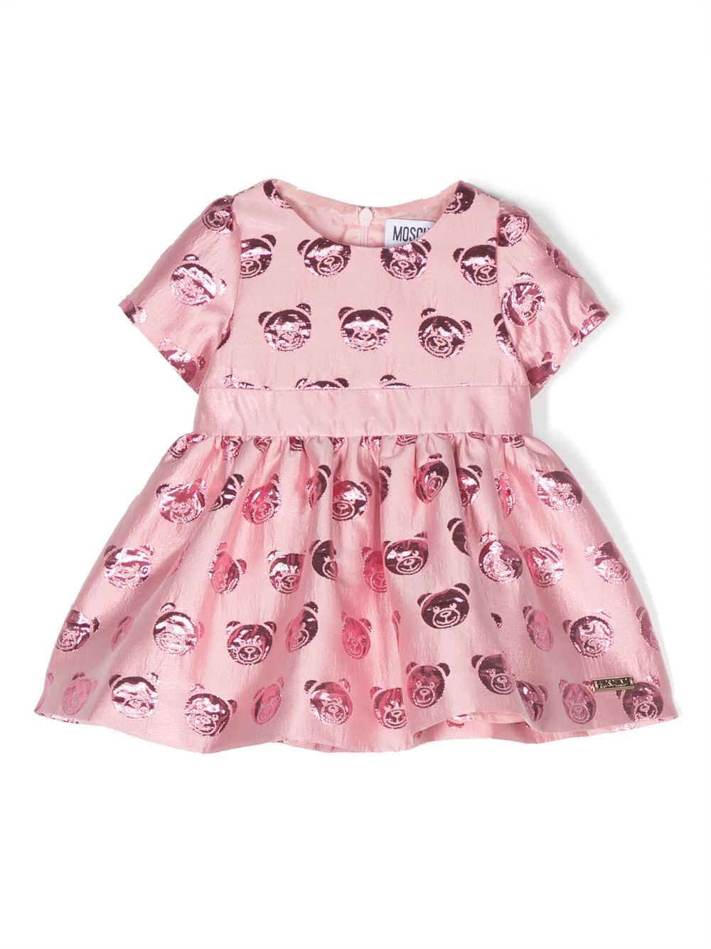 Moschino Kids teddy bear-pattern jacquard dress - Pink von Moschino Kids