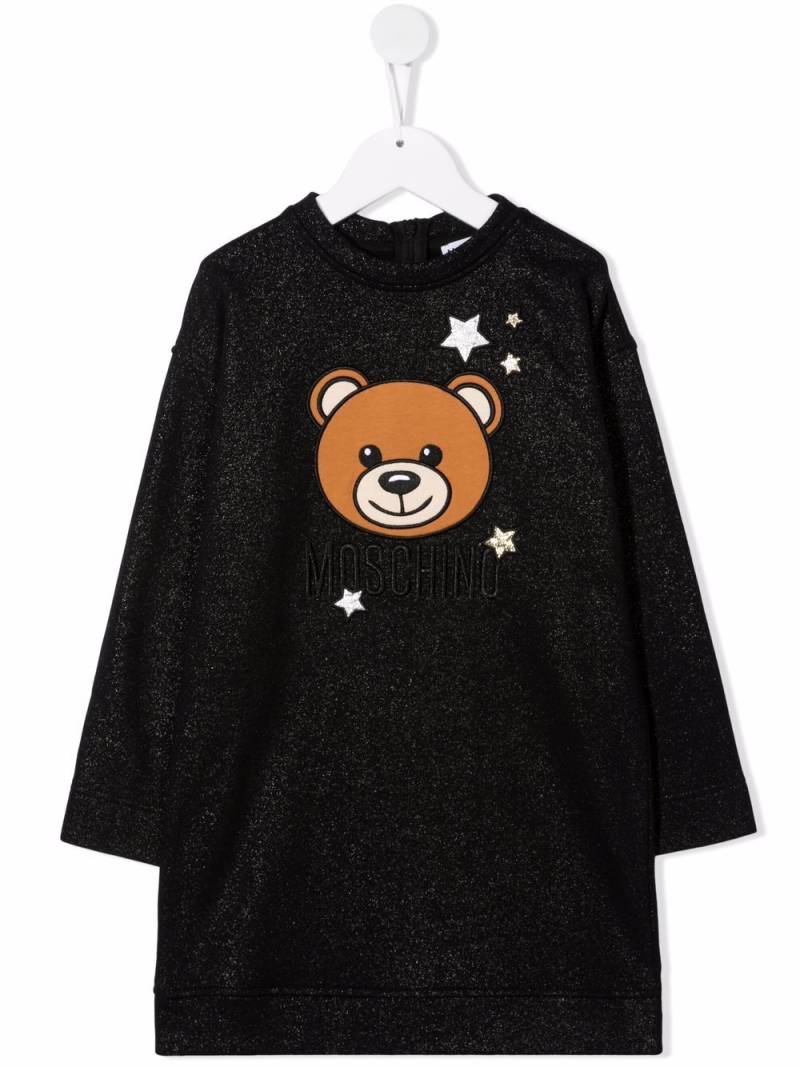 Moschino Kids teddy bear print jersey dress - Black von Moschino Kids