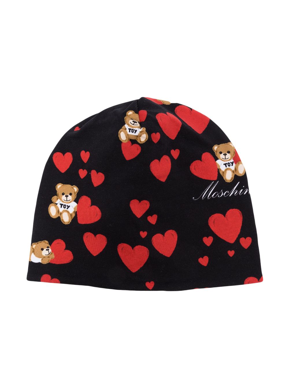 Moschino Kids teddy bear-print stretch-cotton beanie - Black von Moschino Kids