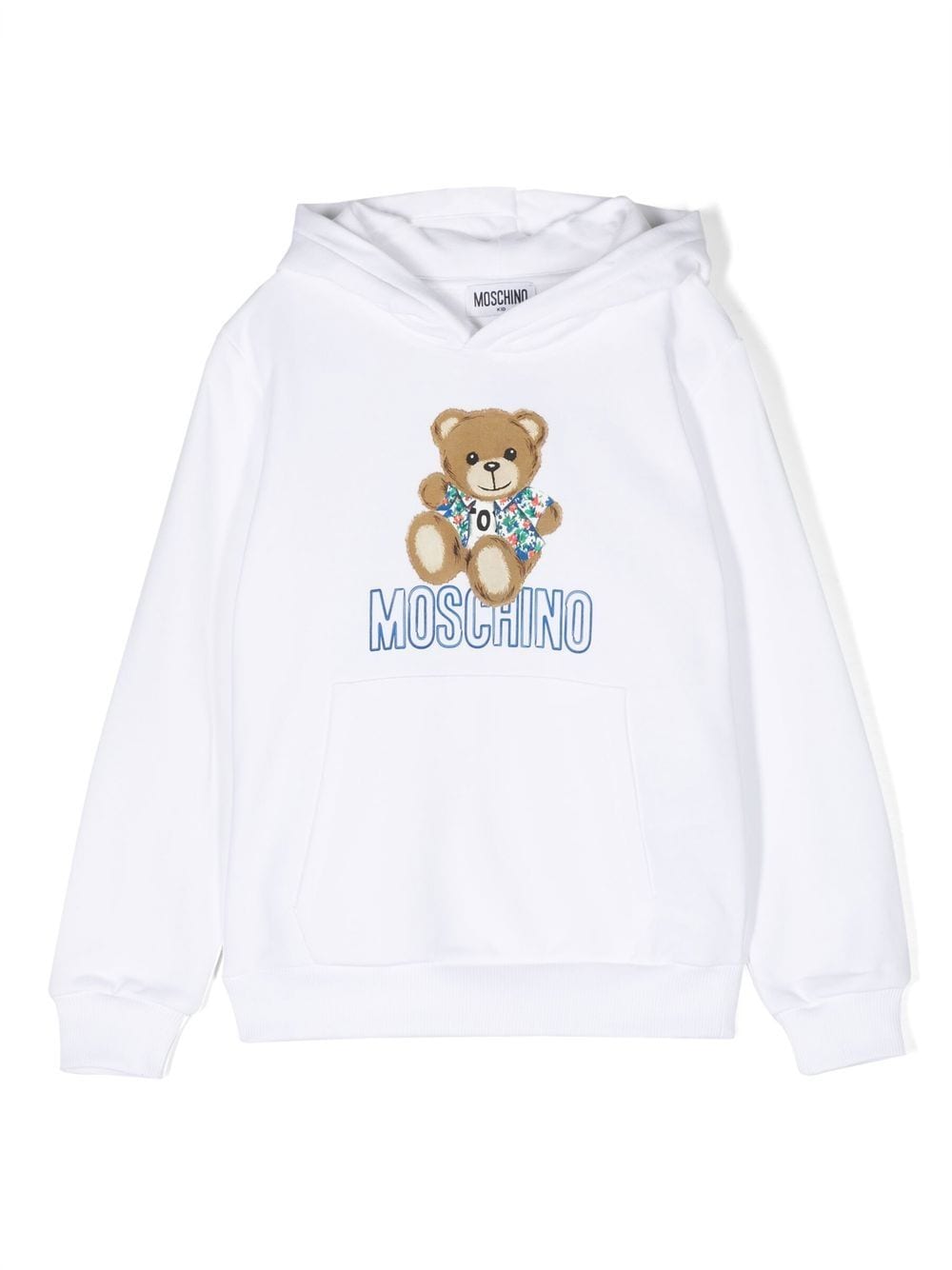 Moschino Kids teddy-print logo hoodie - White von Moschino Kids