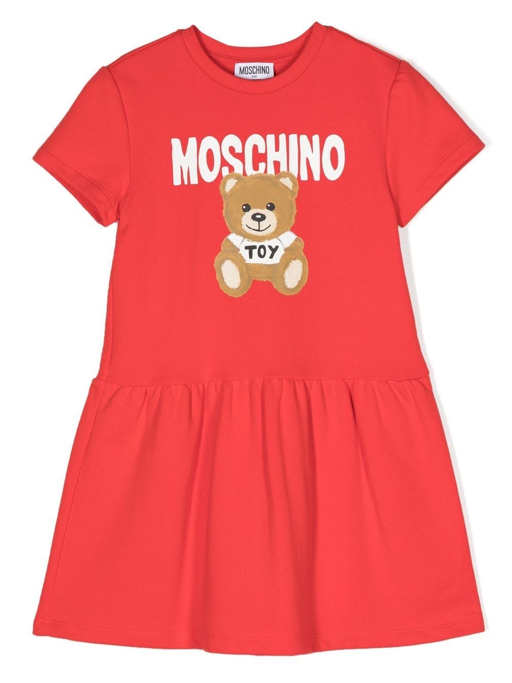 Moschino Kids teddy-print smock dress - Red von Moschino Kids