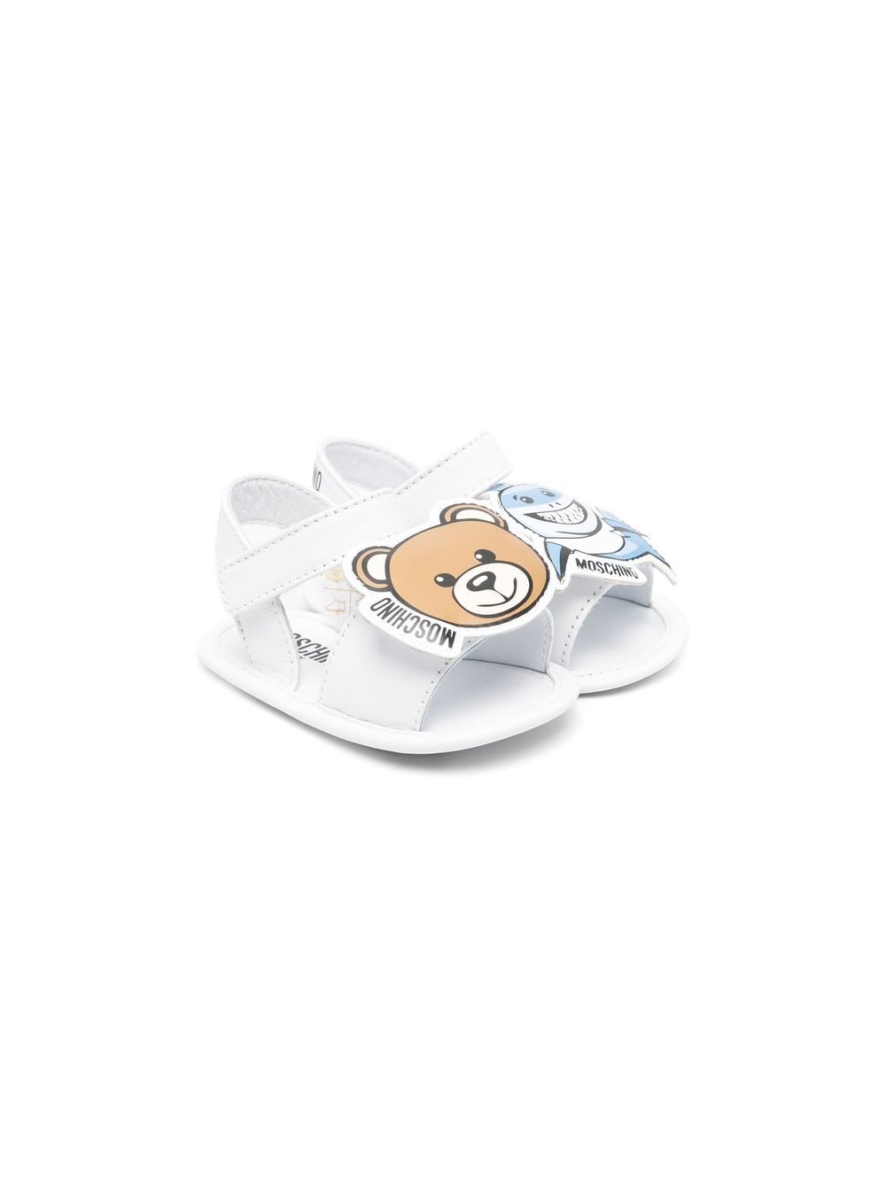 Moschino Kids teddy-shark touch-strap sandals - White von Moschino Kids