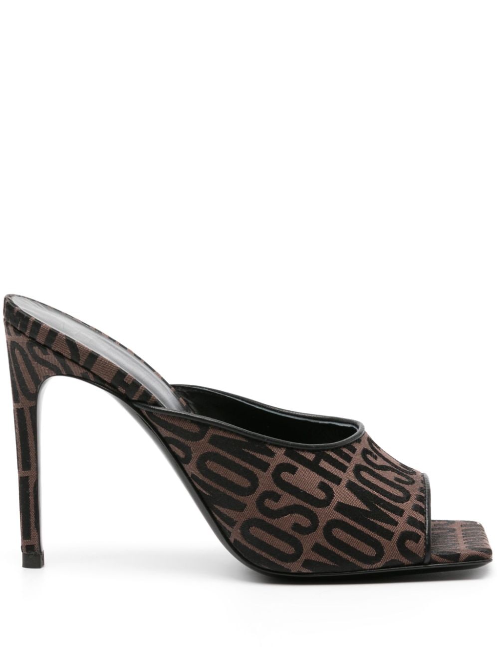 Moschino 105mm monogram-jacquard mules - Brown von Moschino