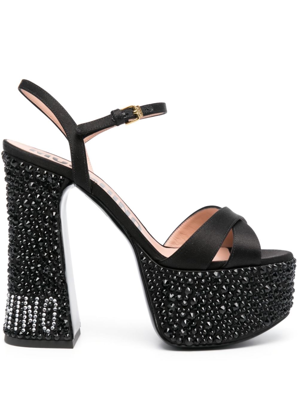 Moschino 145mm crystal-embellished sandals - Black von Moschino