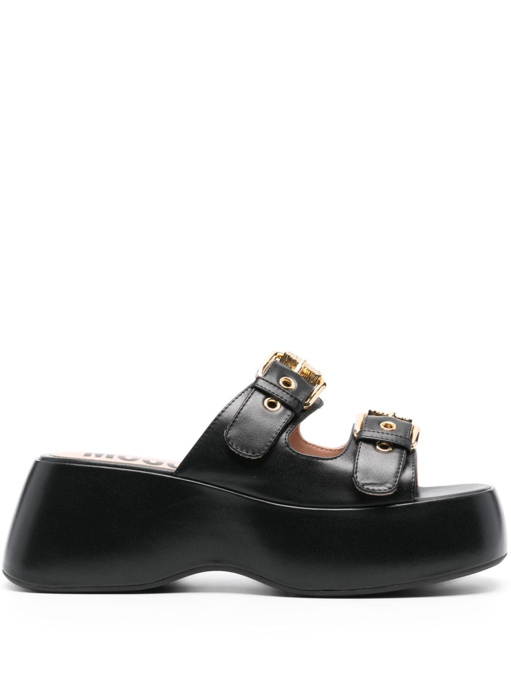 Moschino 65mm leather platform sandals - Black von Moschino