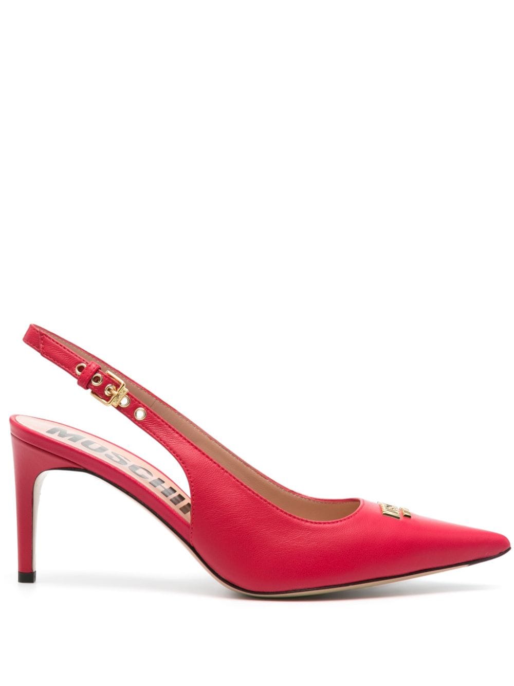 Moschino 75mm slingback leather pumps - Red von Moschino