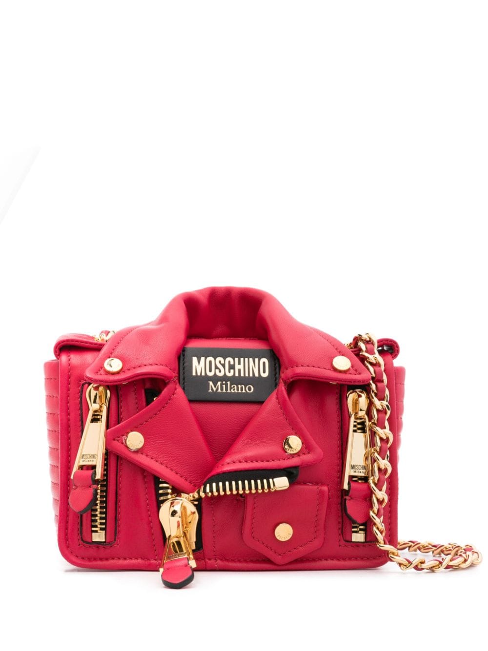 Moschino Biker leather shoulder bag - Pink von Moschino