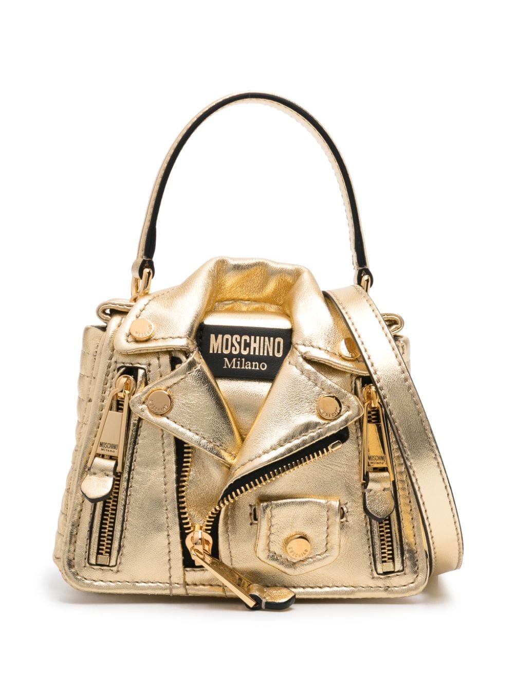 Moschino Biker metallic tote bag - Gold von Moschino