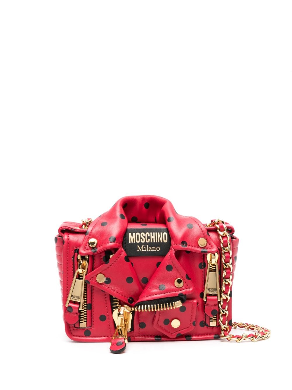 Moschino Biker polka-dot shoulder bag - Red von Moschino