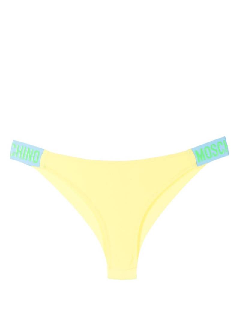 Moschino Brazilian-style logo-print bikini bottom - Yellow von Moschino