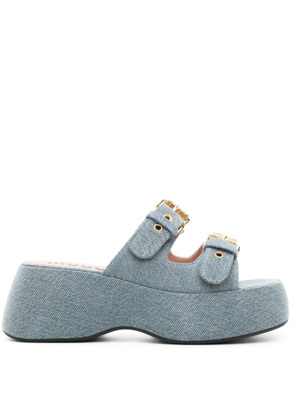 Moschino Dolly 75mm denim mules - Blue von Moschino