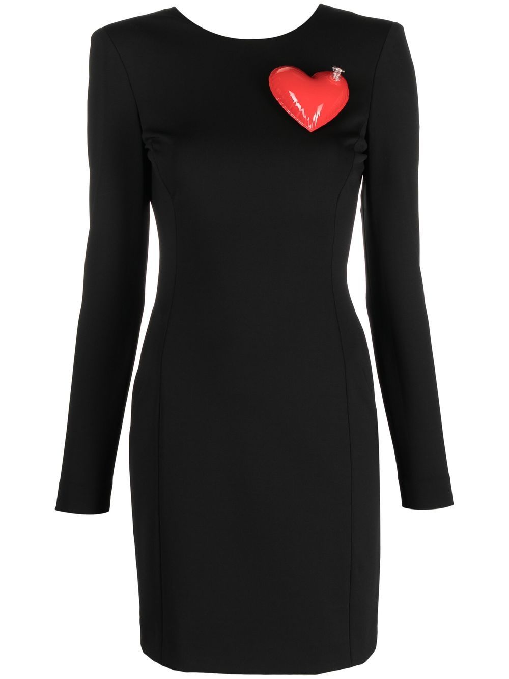 Moschino Inflatable Heart long-sleeve minidress - Black von Moschino
