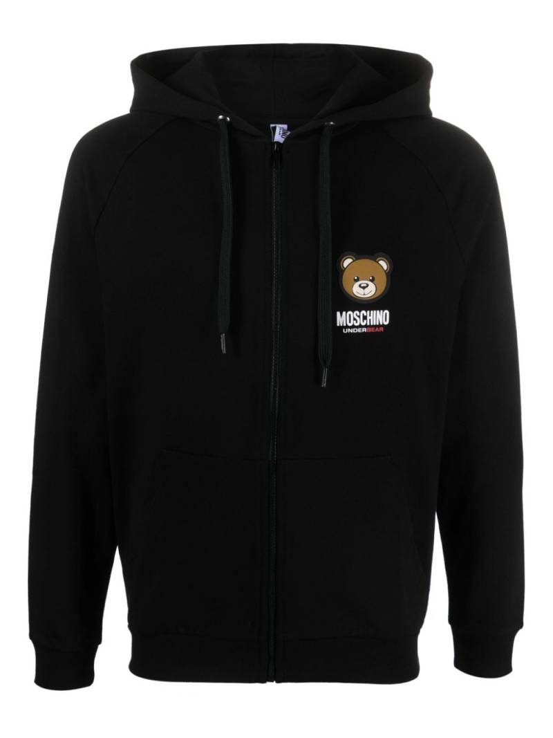 Moschino Leo Teddy-print hoodie - Black von Moschino