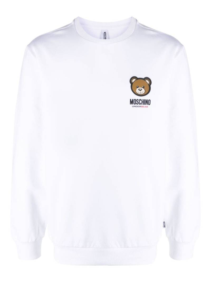 Moschino Leo Teddy-print sweatshirt - White von Moschino