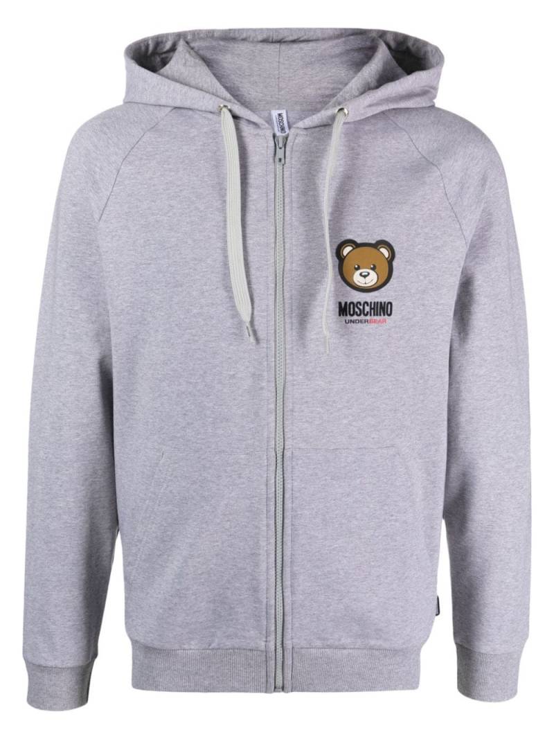 Moschino Leo Teddy zipped hoodie - Grey von Moschino