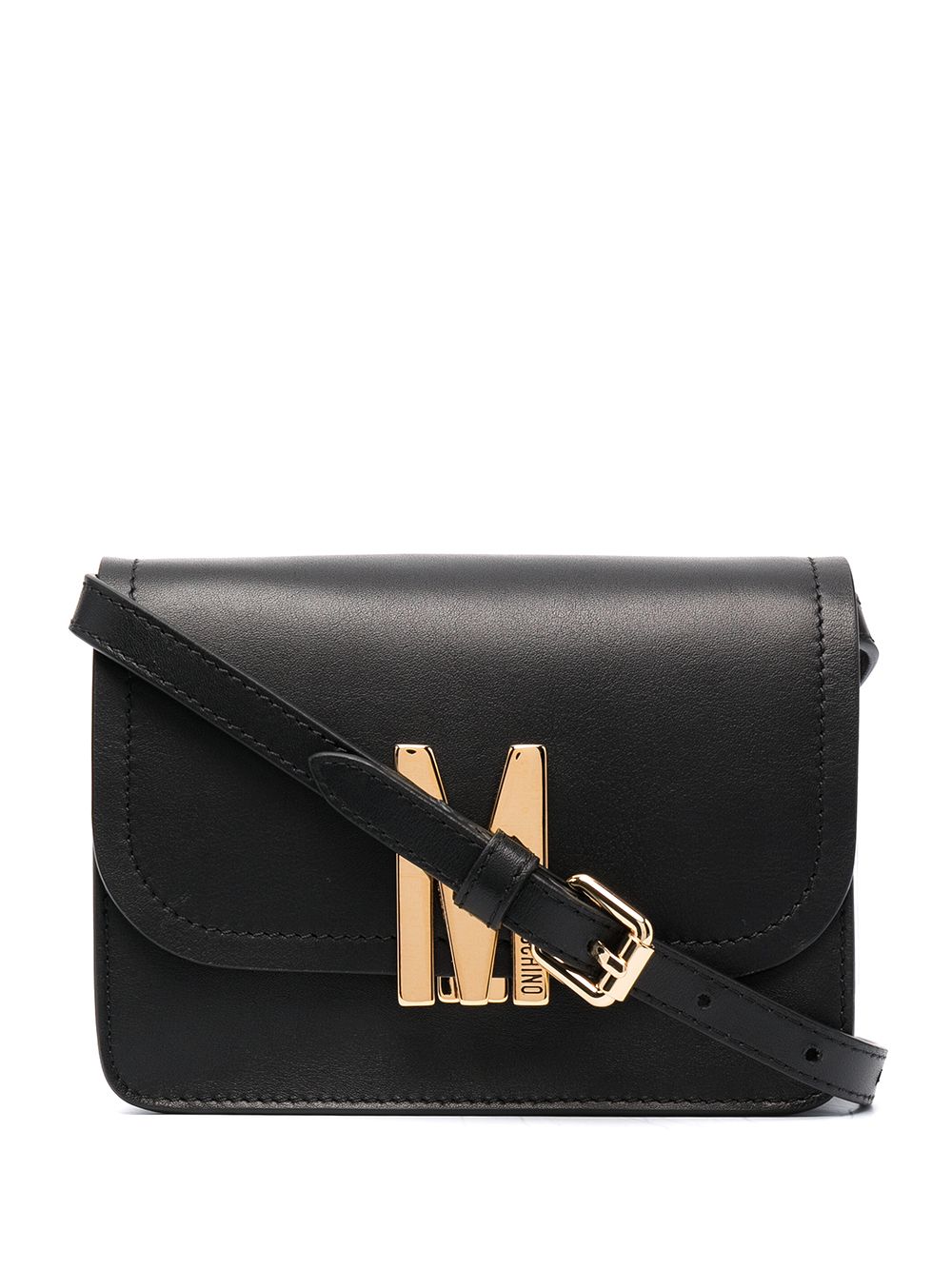 Moschino M logo-plaque bag - Black von Moschino