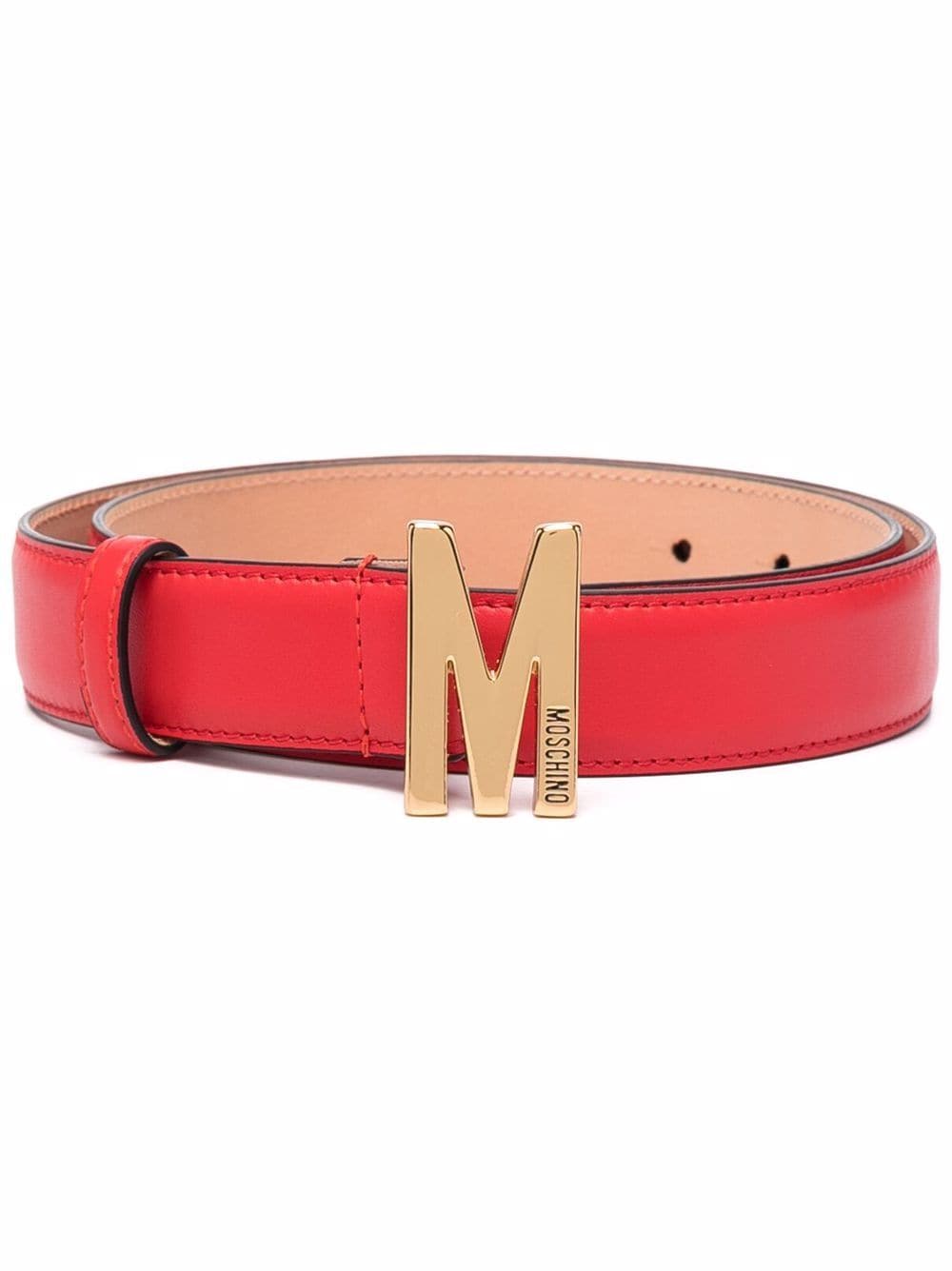 Moschino M logo-plaque belt - Red von Moschino