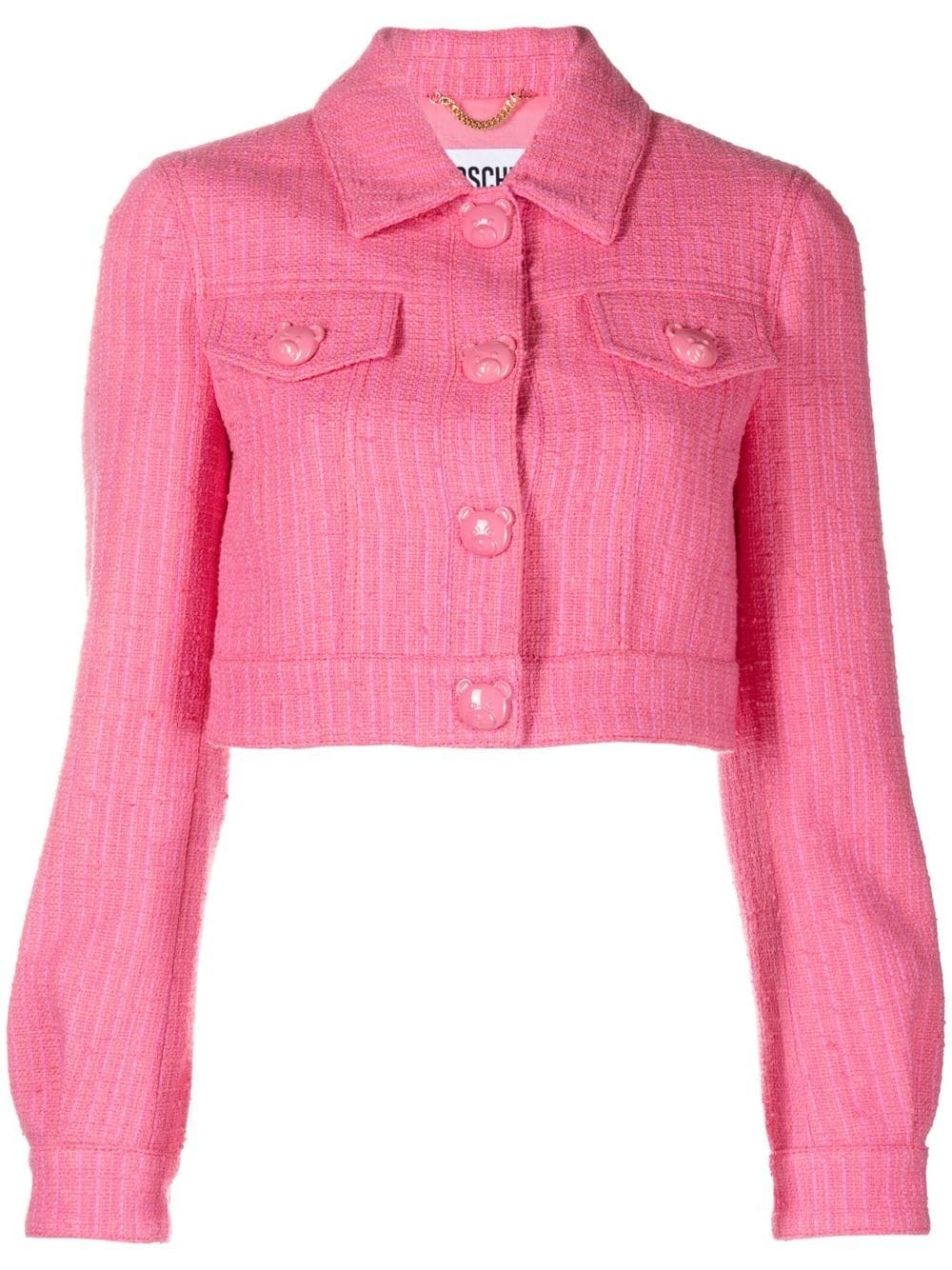 Moschino Roman stud cropped tweed jacket - Pink von Moschino