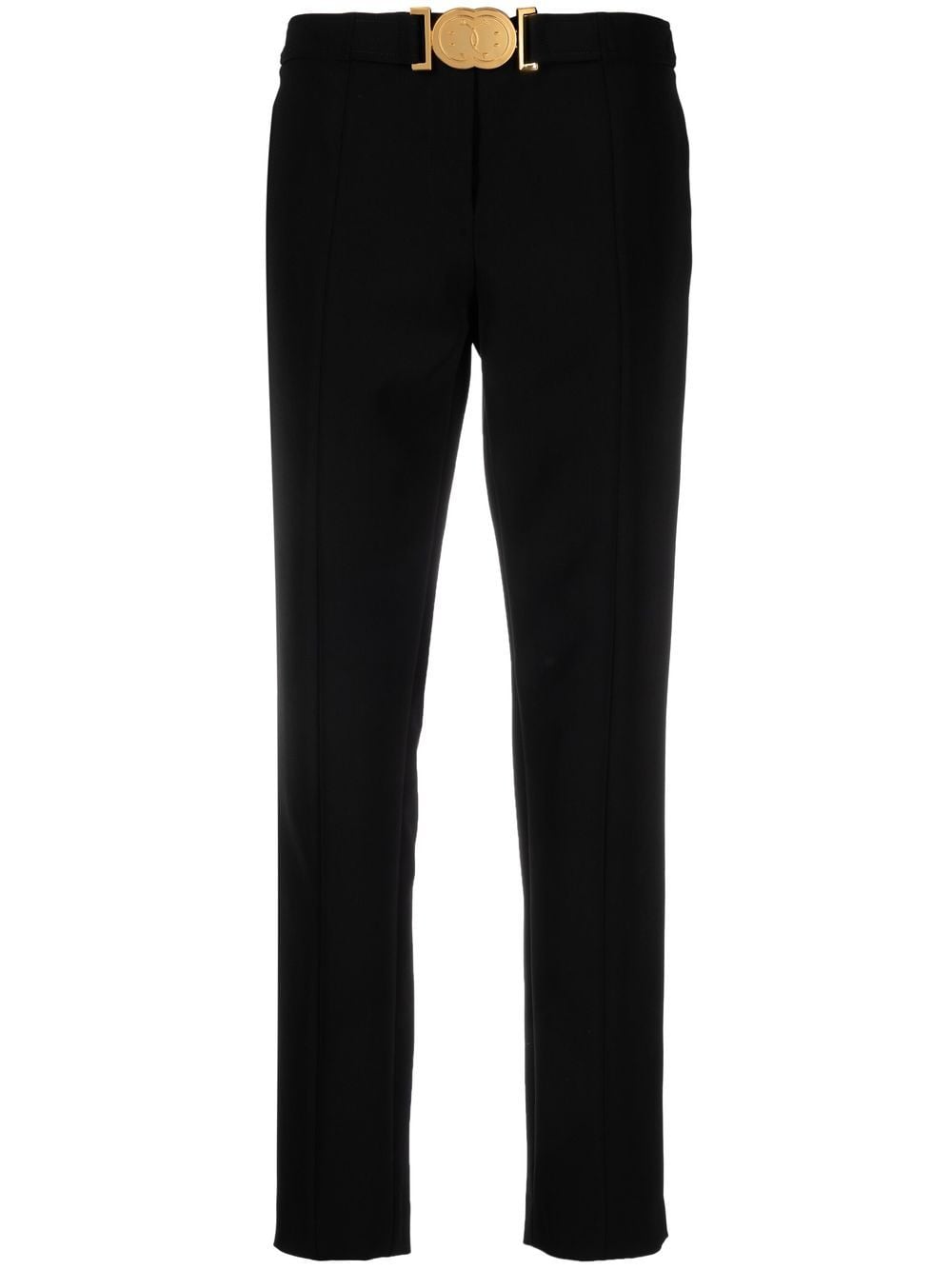 Moschino Smiley-buckle tapered trousers - Black von Moschino