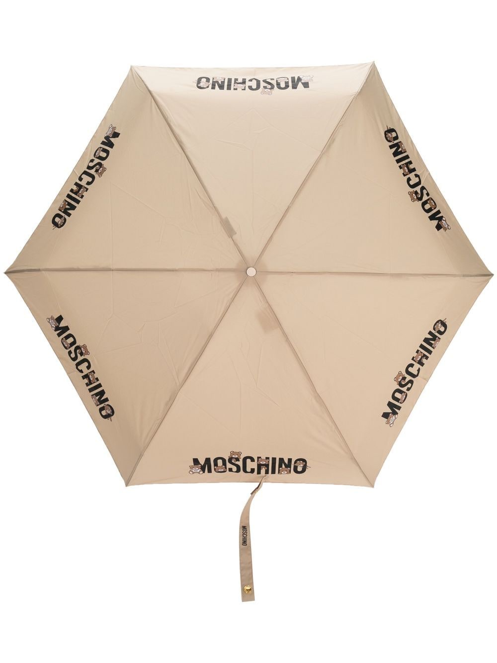Moschino Supermind logo-print umbrella - Neutrals von Moschino