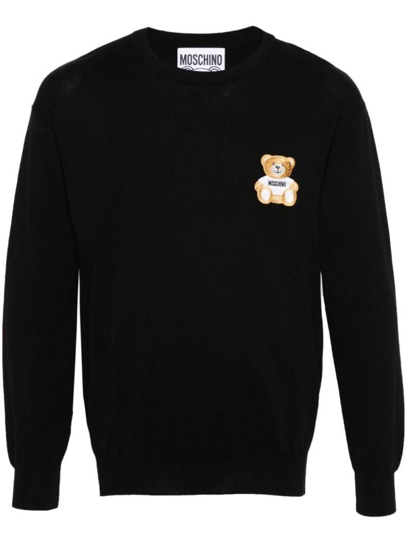 Moschino Teddy Bear-appliqué jumper - Black von Moschino