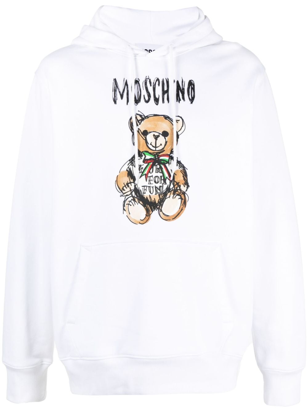 Moschino Teddy-Bear cotton hoodie - White von Moschino