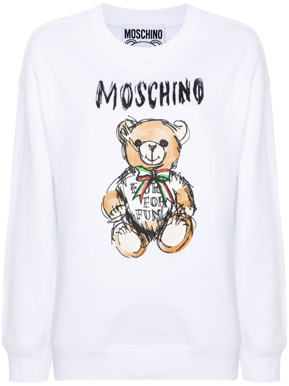 Moschino Teddy Bear cotton sweatshirt - White von Moschino