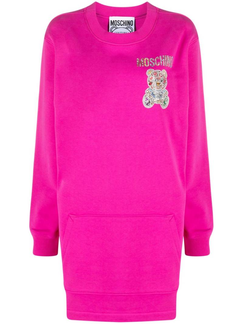 Moschino Teddy Bear-embellished sweatshirt dress - Pink von Moschino